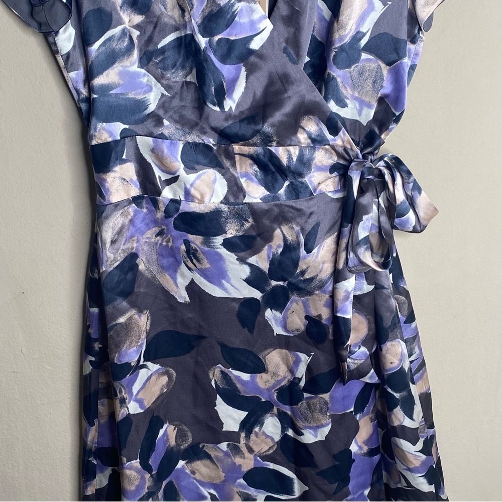 Banana Republic Short Sleeve Silk Dress Retro Pattern Size 0 Petite - Picture 3 of 16